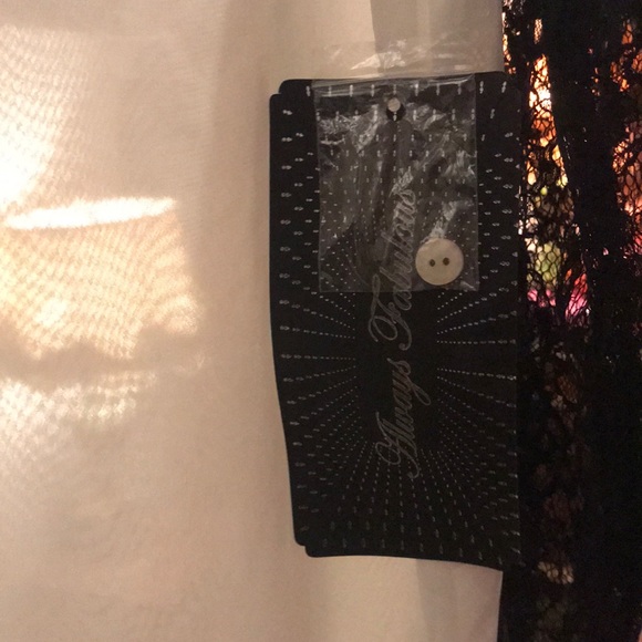 Sheer White Button Up With Lace Sleeves - Picture 3 of 7